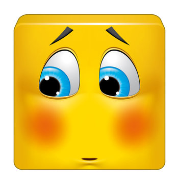 Square emoticon ashamed