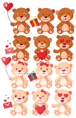 Teddy Bear Characters Set