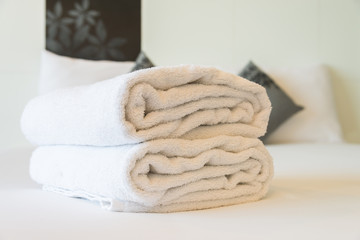 Towel in bed