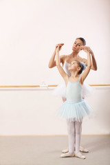 Ballet class in dance studio