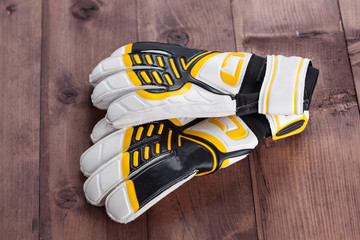 Gloves of the soccer goalkeeper