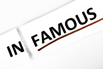 The word infamous changed to famous on torn paper