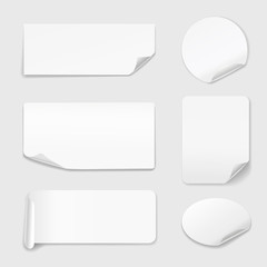 White Stickers - Set of paper stickers isolated on white