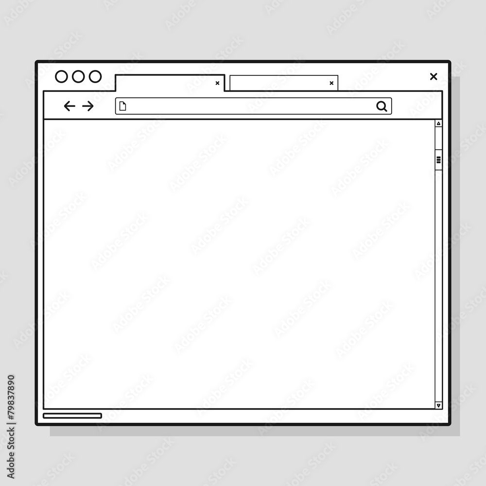 Poster Opened browser window template. Past your content into it. web s