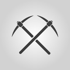 The pick icon. Pickax symbol. Flat