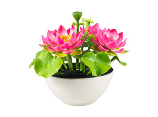 Pink Lotus flower handmade from Japanese clay