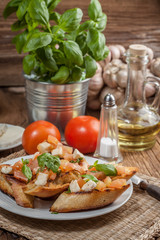 Appetizer bruschetta.