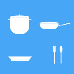 Vector illustration icon set of kitchen.