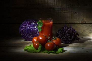 tomato juice with tomatoes and vegetables