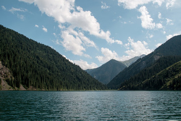 Mountain lake Kolsai in Kazakhstan. Alatau mountains.