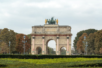 Fototapeta na wymiar Paris - Triumphal Arch at Tuileries Garden