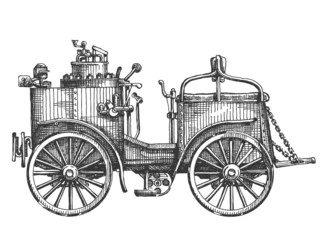 Fototapeta na wymiar steam car on a white background. sketch
