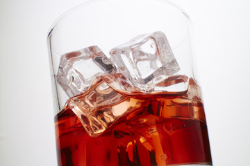 Whiskey with ice cubes
