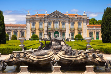 The ceremonial facade of the corps de logis. Queluz, Portugal