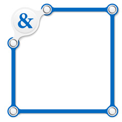 vector blue box for your text and ampersand
