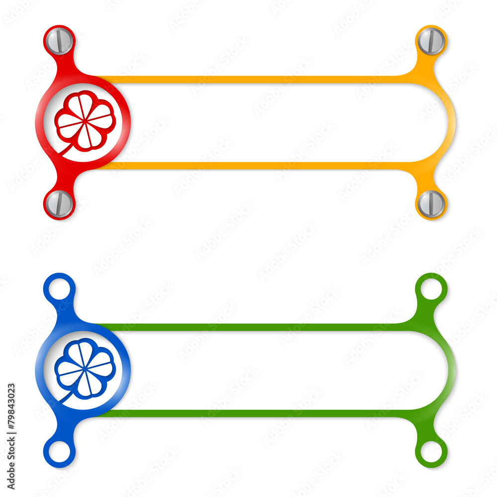 Aufkleber vector abstract colored frame and cloverleaf