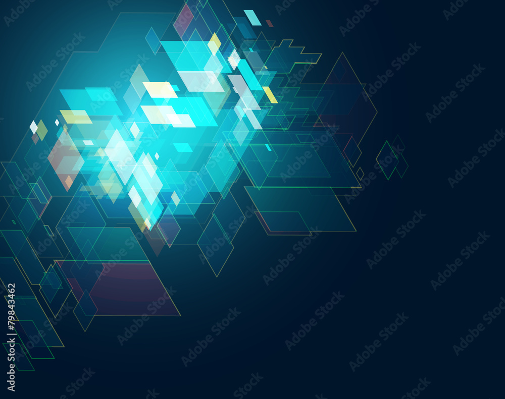 Poster abstract  technology colorful geometry  vector background