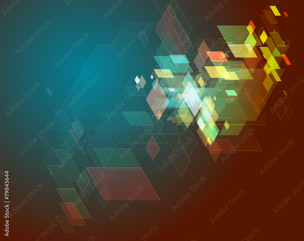Poster abstract  technology colorful geometry  vector background