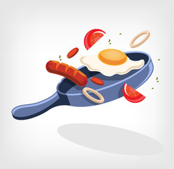 Scrambled eggs. Vector illustration