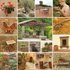 Fototapeta na wymiar classic beautiful tuscan style terrace - collection images