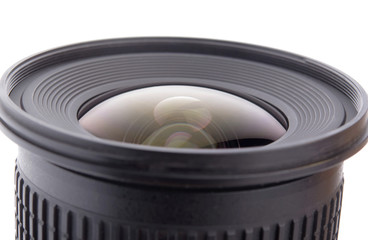 camera lens close up isolated on white