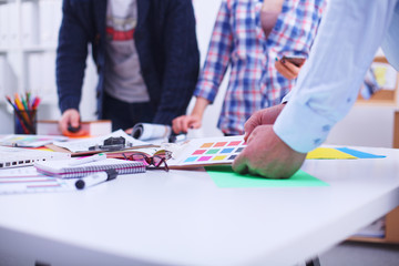 Young business people working at office on new project