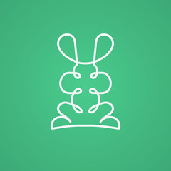 Modern logo in linear design with rabbit