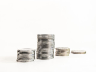 metal currrency coins arranged in a pattern