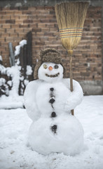 Snowman in the yard