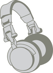 Headphones on white background