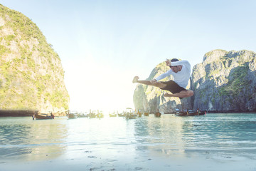 flying kick in maya beach