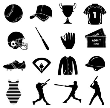 Baseball icons set