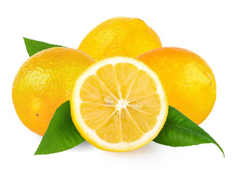 Fresh lemon isolated on white