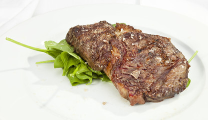 Grilled Sirloin steak with spinach