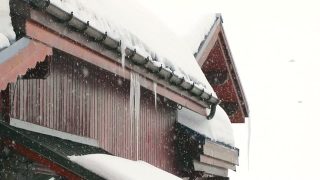 snow on the roofs: winter days, cold time 