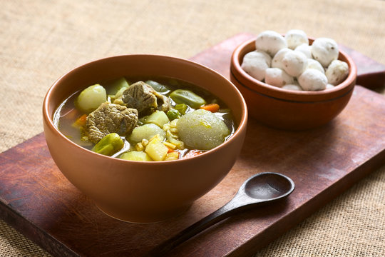 Bolivian traditional soup called Chairo de Tunta