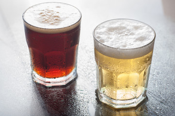 Dark and light beer