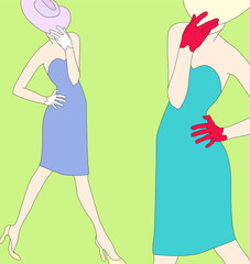 Young stylish  woman and  clothes Collection, spring,, summer