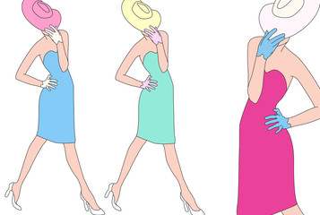 Young stylish  woman and  clothes Collection, spring,, summer