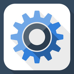 Gear or settings icon with long shadow