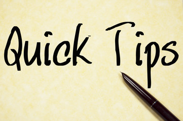 quick tips text write on paper