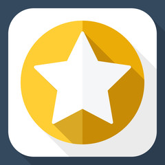 Golden star icon with long shadow