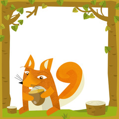 Cartoon frame scene - squirrel - illustration