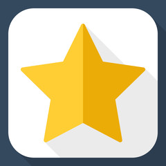 Gold star icon with long shadow
