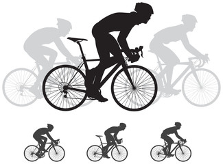 Obraz premium Bicycle race vector silhouettes