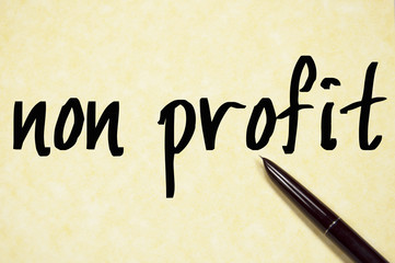 non profit text write on paper