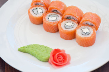 Salmon roll sushi