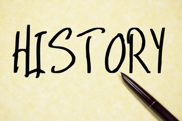 history word write on paper