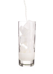 Close up of glass of milk.