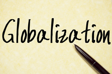 globalization word write on paper